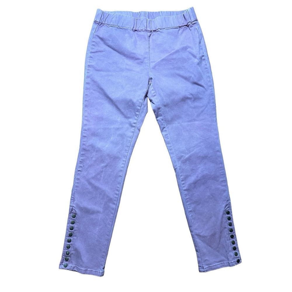 Soft Surroundings Pull On Skinny‎ Jeans Snap Buttons Pink  Sz M